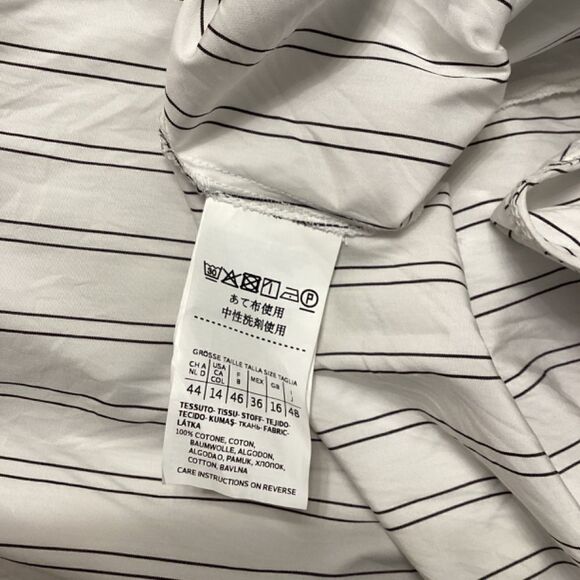 Max Mara Weekend White Striped Cotton Shirt Size 14 - Picture 13 of 15